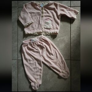 Pink Baby Outfit with Bear Design